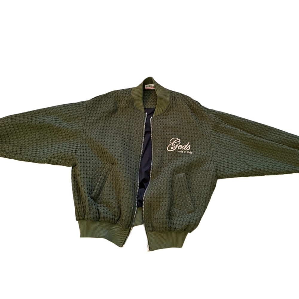 GCDS Green Waffle Bomber Jacket – Limited Edition #37/7200